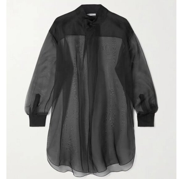 The Row Tops - THE ROW Talia Oversized Silk-Organza Shirt - M